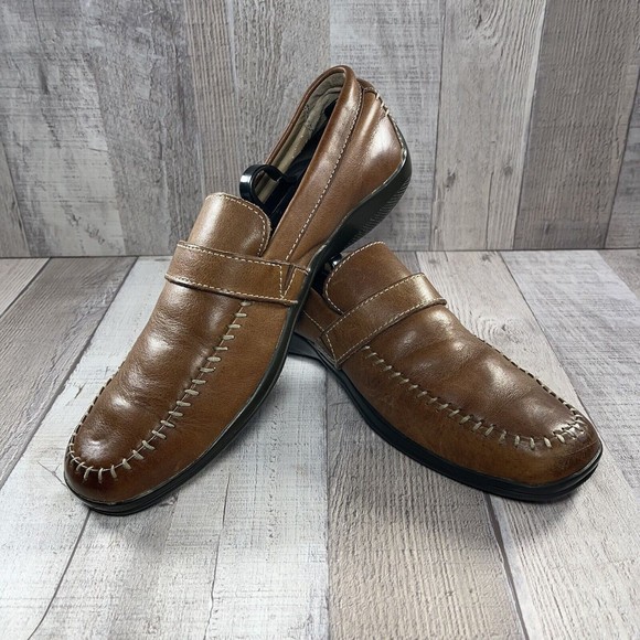 Perry Ellis Portfolio Men's Stanford Loafers Leather Shoes Brown Size 9 PP8509D - Picture 9 of 15